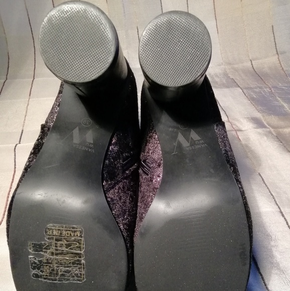 Vanessa Wu velvet brown sparkly Booties size 39 - Picture 4 of 8